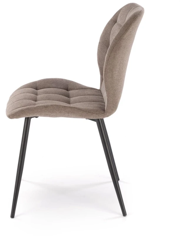Krzesło tapicerowane K548 pikowane z tkaniny VARDO do jadalni popielaty