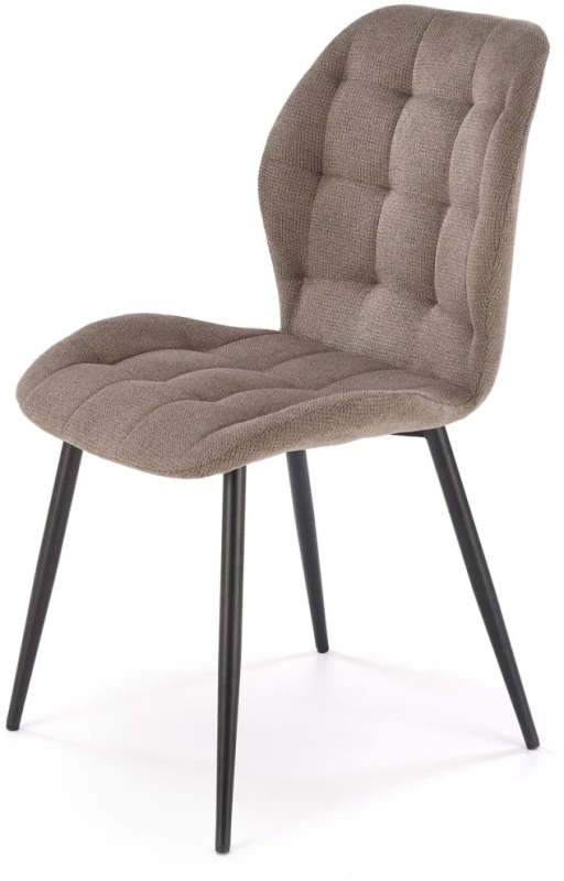 Krzesło tapicerowane K548 pikowane z tkaniny VARDO do jadalni popielaty