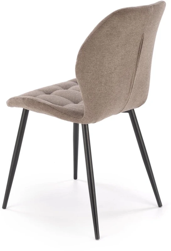 Krzesło tapicerowane K548 pikowane z tkaniny VARDO do jadalni popielaty