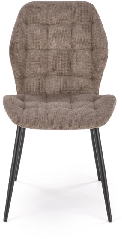 Krzesło tapicerowane K548 pikowane z tkaniny VARDO do jadalni popielaty