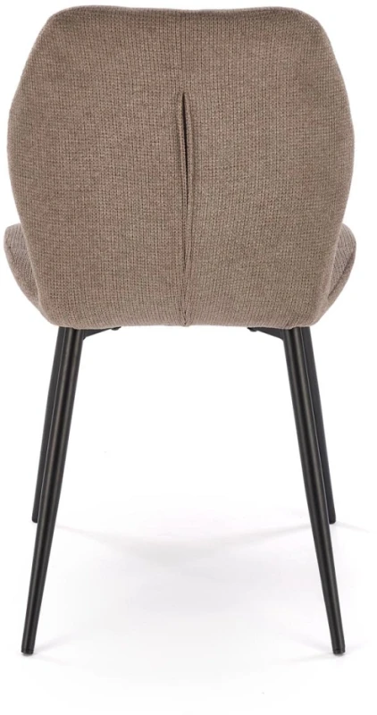 Krzesło tapicerowane K548 pikowane z tkaniny VARDO do jadalni popielaty