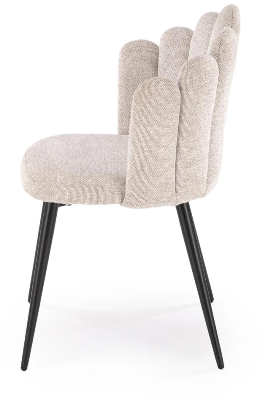 Krzesło tapicerowane K552 muszelkowe dekoracyjne do jadalni beżowy