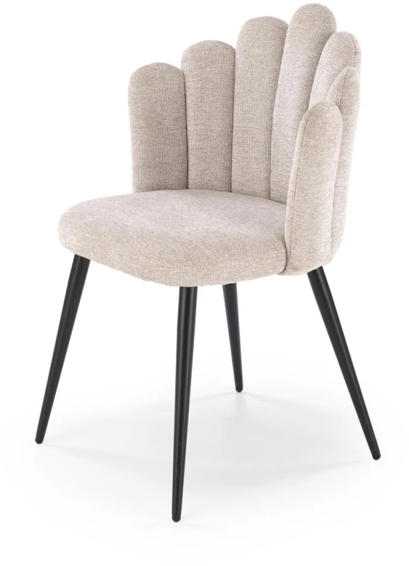 Krzesło tapicerowane K552 muszelkowe dekoracyjne do jadalni beżowy