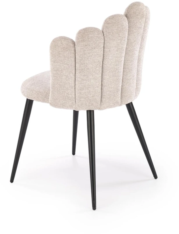 Krzesło tapicerowane K552 muszelkowe dekoracyjne do jadalni beżowy