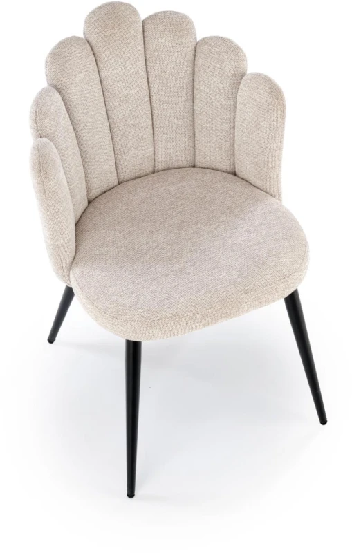 Krzesło tapicerowane K552 muszelkowe dekoracyjne do jadalni beżowy