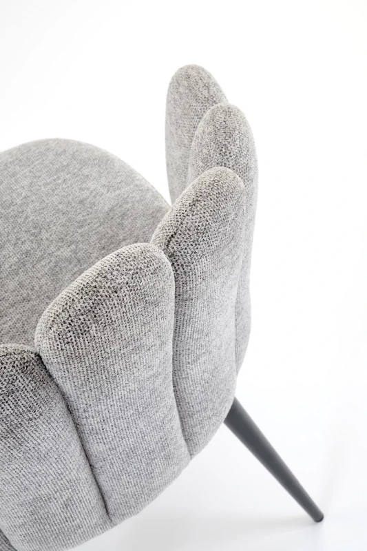 Krzesło tapicerowane K552 muszelkowe dekoracyjne do jadalni popielaty