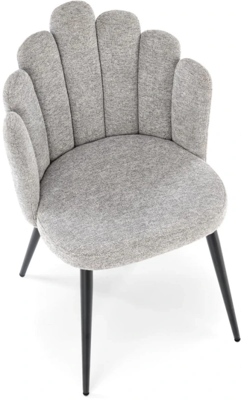 Krzesło tapicerowane K552 muszelkowe dekoracyjne do jadalni popielaty