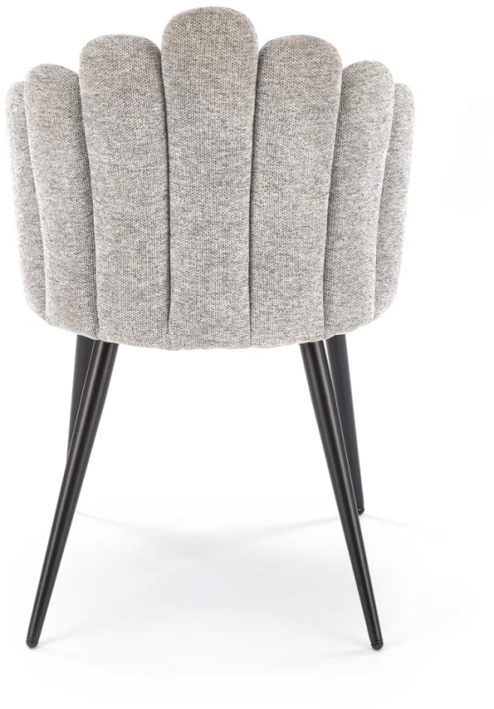 Krzesło tapicerowane K552 muszelkowe dekoracyjne do jadalni popielaty