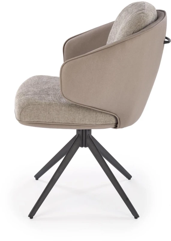 Krzesło obrotowe K554 z eco skóry i tkaniny do jadalni popielaty