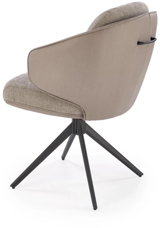 Krzesło obrotowe K554 z eco skóry i tkaniny do jadalni popielaty