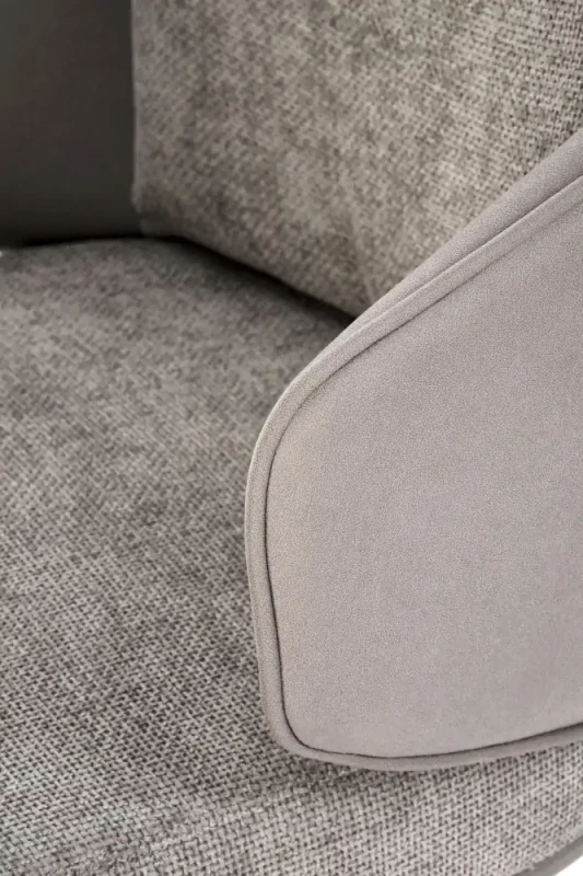 Krzesło obrotowe K554 z eco skóry i tkaniny do jadalni popielaty