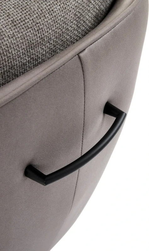 Krzesło obrotowe K554 z eco skóry i tkaniny do jadalni popielaty