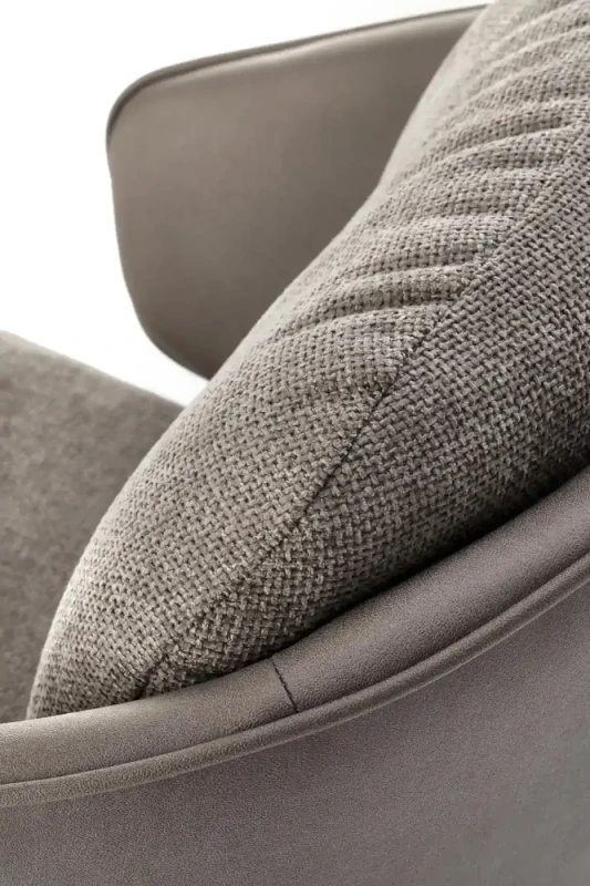 Krzesło obrotowe K554 z eco skóry i tkaniny do jadalni popielaty