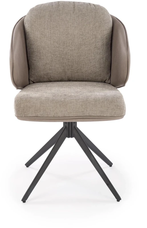 Krzesło obrotowe K554 z eco skóry i tkaniny do jadalni popielaty
