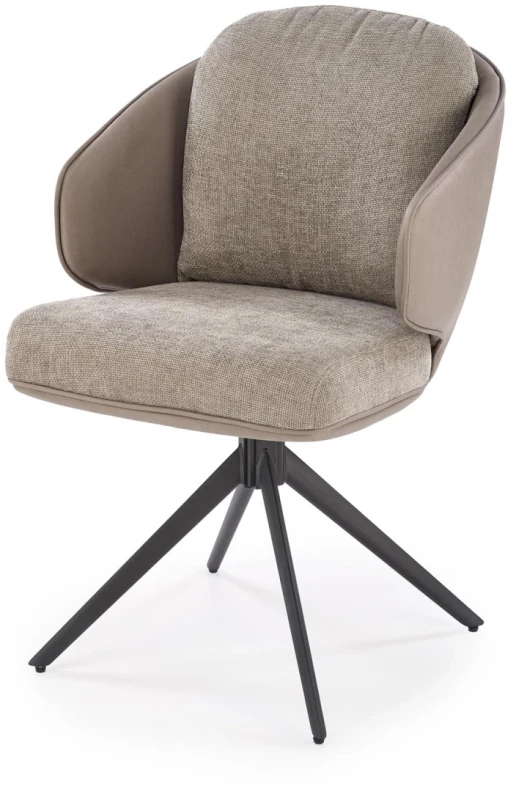 Krzesło obrotowe K554 z eco skóry i tkaniny do jadalni popielaty