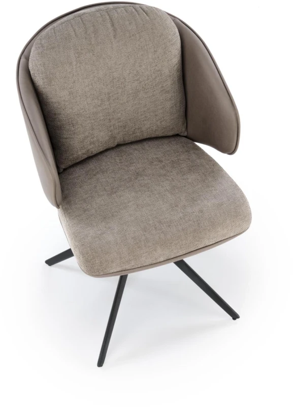 Krzesło obrotowe K554 z eco skóry i tkaniny do jadalni popielaty