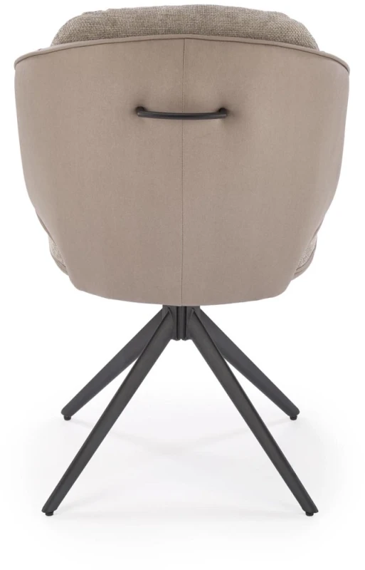 Krzesło obrotowe K554 z eco skóry i tkaniny do jadalni popielaty