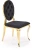 Krzesło tapicerowane K556 glamour welurowe eleganckie do jadalni czarny/złoty