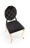 Krzesło tapicerowane K556 glamour welurowe eleganckie do jadalni czarny/złoty