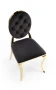 Krzesło tapicerowane K556 glamour welurowe eleganckie do jadalni czarny/złoty