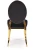 Krzesło tapicerowane K556 glamour welurowe eleganckie do jadalni czarny/złoty