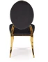 Krzesło tapicerowane K556 glamour welurowe eleganckie do jadalni czarny/złoty