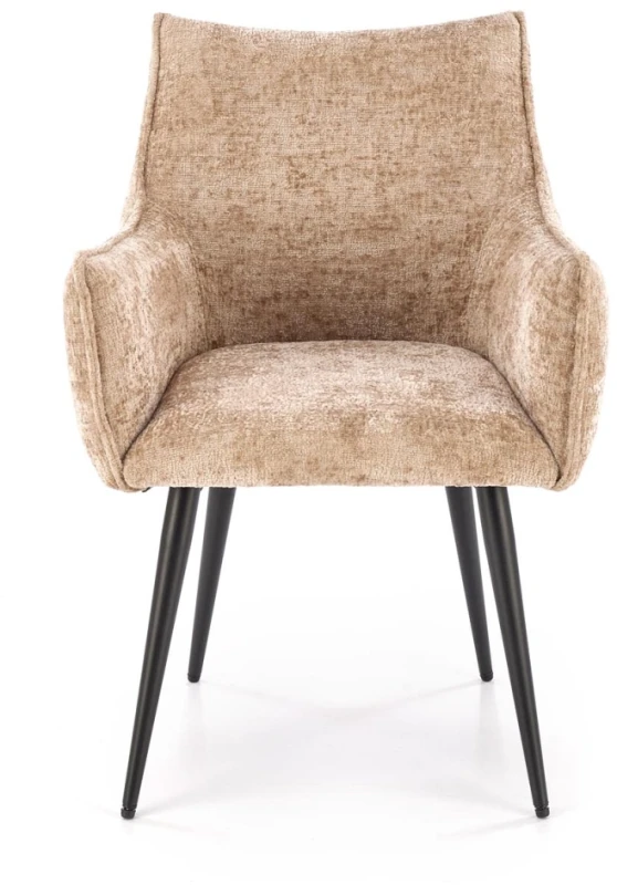 Krzesło tapicerowane K559 kubełkowe z podłokietnikami do jadalni beżowy