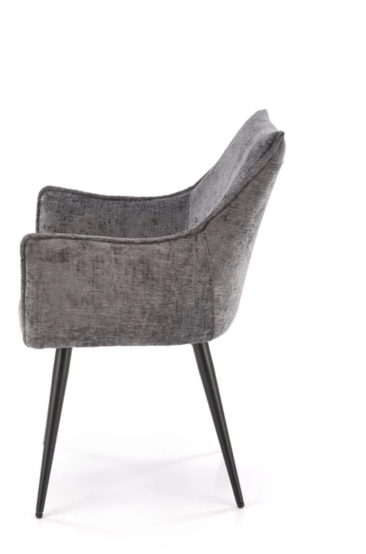 Krzesło tapicerowane K559 kubełkowe z podłokietnikami do jadalni popielaty