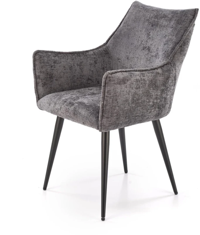 Krzesło tapicerowane K559 kubełkowe z podłokietnikami do jadalni popielaty