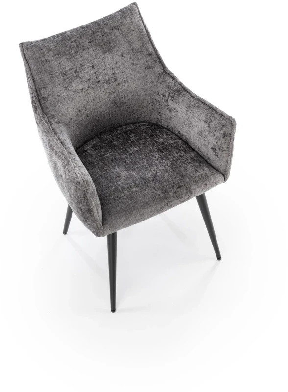 Krzesło tapicerowane K559 kubełkowe z podłokietnikami do jadalni popielaty