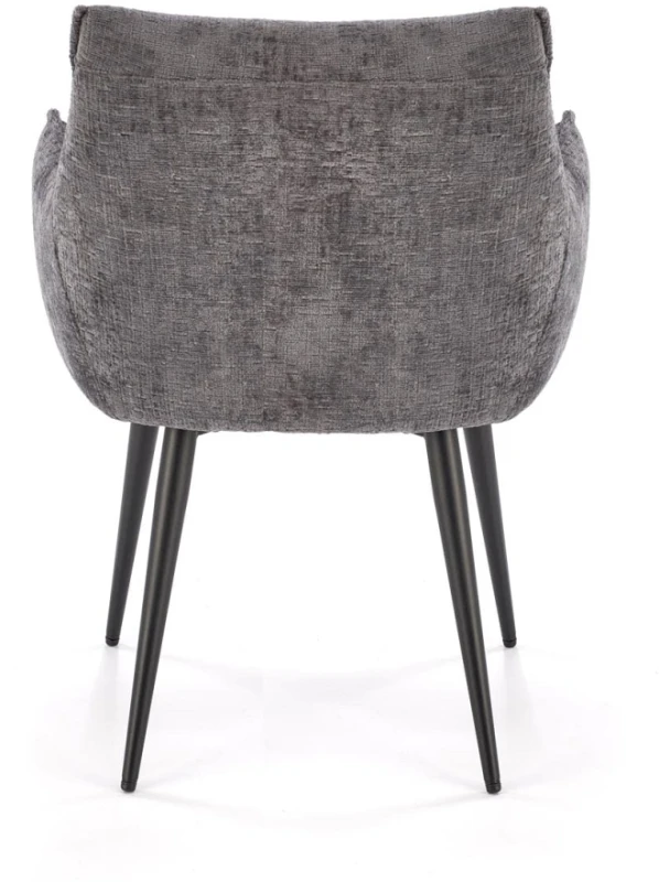 Krzesło tapicerowane K559 kubełkowe z podłokietnikami do jadalni popielaty