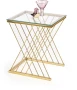 Stolik kawowy Nancy szklany glamour metalowy do salonu 45 cm złoty/transparentny