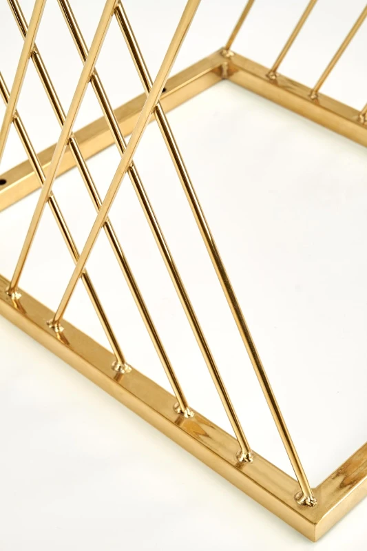 Stolik kawowy Nancy szklany glamour metalowy do salonu 45 cm złoty/transparentny