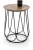 Stolik kawowy Nubira S okrągły loft metalowy do salonu 40 cm czarny/orzechowy