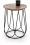 Stolik kawowy Nubira S okrągły loft metalowy do salonu 40 cm czarny/orzechowy