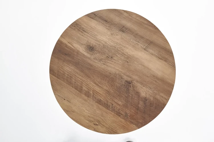 Stolik kawowy Nubira S okrągły loft metalowy do salonu 40 cm czarny/orzechowy