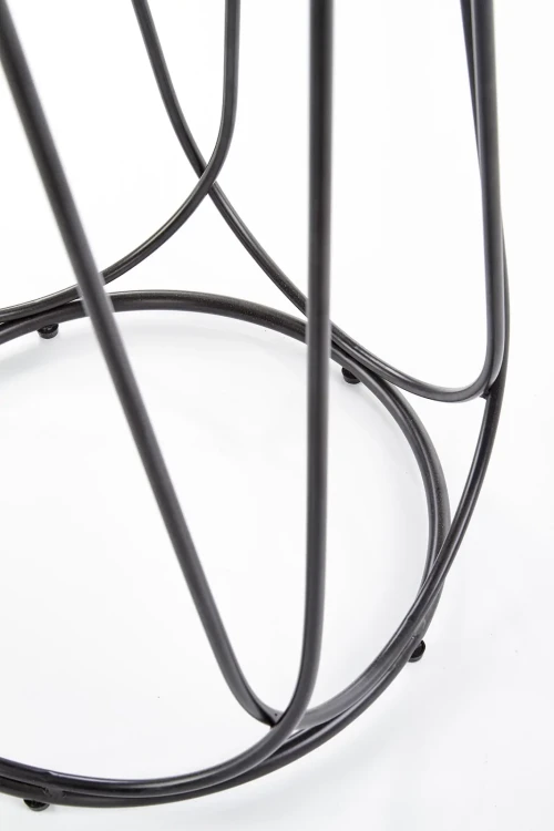 Stolik kawowy Nubira S okrągły loft metalowy do salonu 40 cm czarny/orzechowy