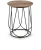 Stolik kawowy Nubira S okrągły loft metalowy do salonu 40 cm czarny/orzechowy