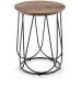 Stolik kawowy Nubira S okrągły loft metalowy do salonu 40 cm czarny/orzechowy