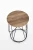 Stolik kawowy Nubira S okrągły loft metalowy do salonu 40 cm czarny/orzechowy