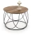 Stolik kawowy Nubira okrągły loft metalowy do salonu 60 cm czarny/orzechowy