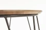 Stolik kawowy Nubira okrągły loft metalowy do salonu 60 cm czarny/orzechowy
