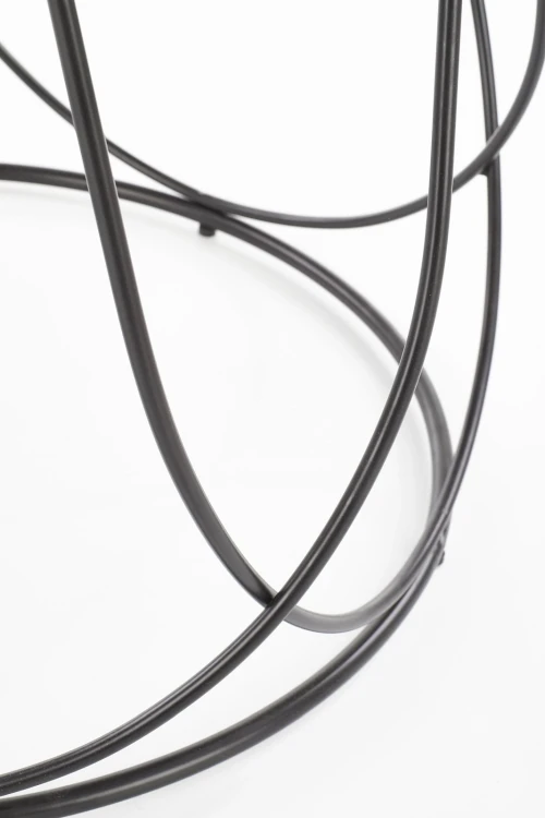 Stolik kawowy Nubira okrągły loft metalowy do salonu 60 cm czarny/orzechowy