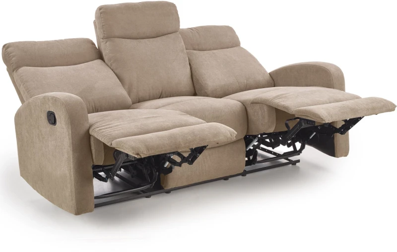 Sofa Oslo 3S z rozkładanym podnóżkiem beżowy