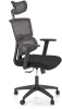 Fotel ergonomiczny Pablo z zagłówkiem obrotowy do biura popielaty/czarny