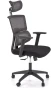 Fotel ergonomiczny Pablo z zagłówkiem obrotowy do biura popielaty/czarny