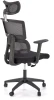Fotel ergonomiczny Pablo z zagłówkiem obrotowy do biura popielaty/czarny