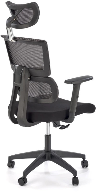 Fotel ergonomiczny Pablo z zagłówkiem obrotowy do biura popielaty/czarny