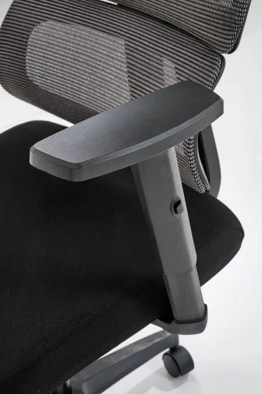 Fotel ergonomiczny Pablo z zagłówkiem obrotowy do biura popielaty/czarny