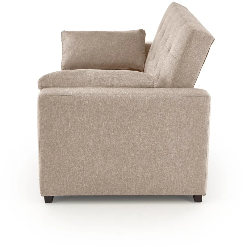 Sofa rozkładana Paulinio tapicerowana 2-osobowa z poduszkami do salonu beżowy